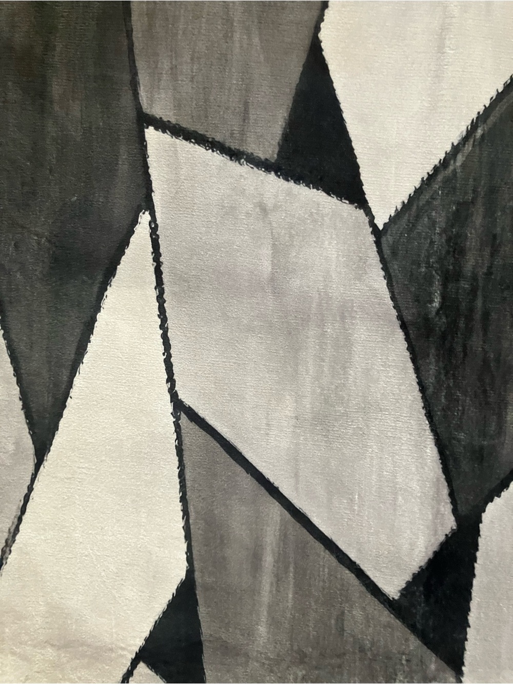 Geometric Gray and Off White Area Rug/Mat - Picture 2 of 5